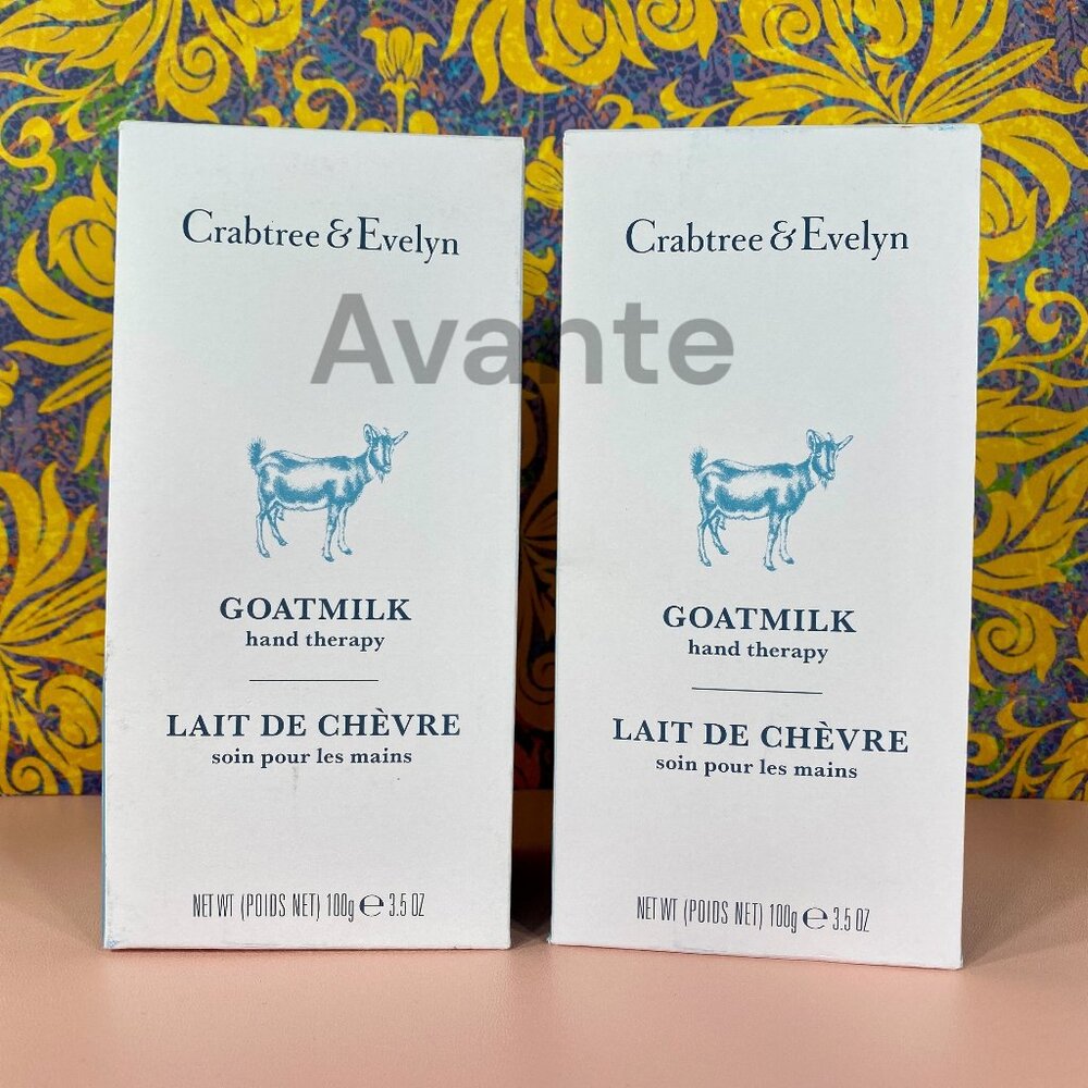 2ct Crabtree & Evelyn GOATMILK Hand Therapy Lotion Moisturizer 3.5 oz ea